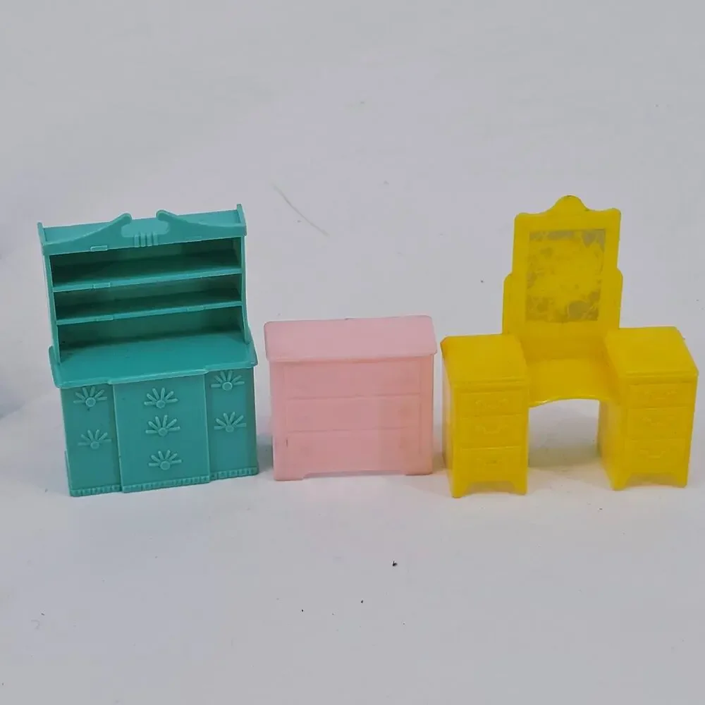 Vintage 1950s Marx Dollhouse Miniature Plastic Dollhouse Furniture Lot of 10